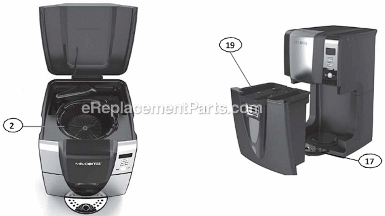 Page A Diagram and Parts List for BVMC-ZH1  Mr Coffee Coffee Maker
